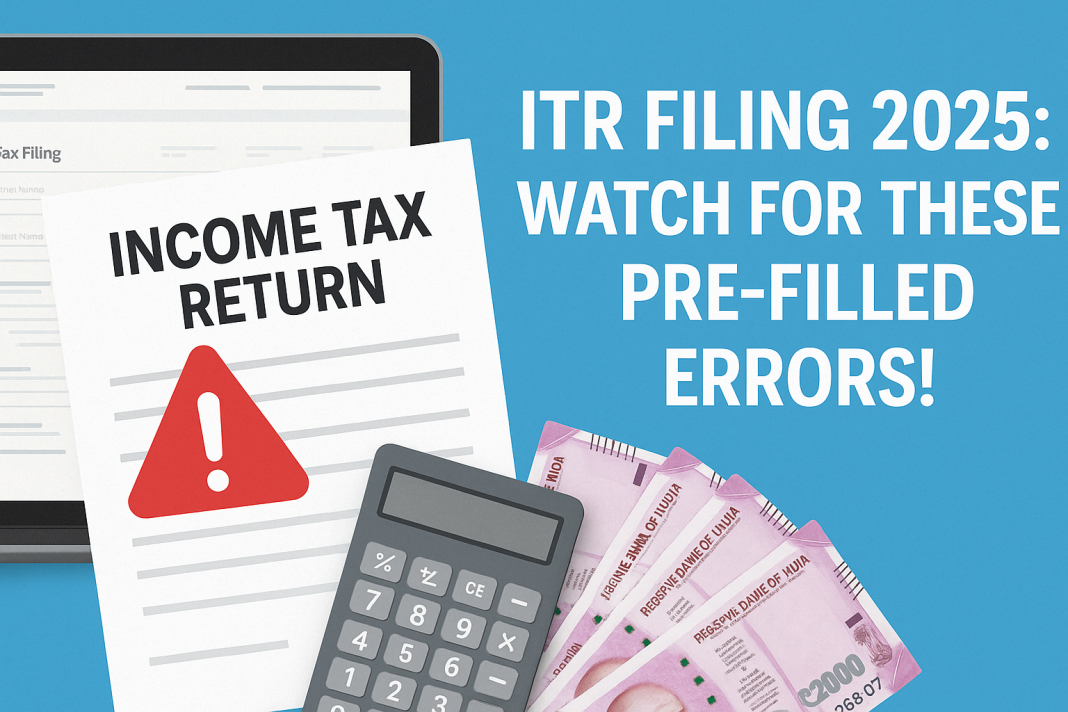 Common Errors in Pre-Filled ITR Forms for AY 2025 – Key Points for Taxpayers