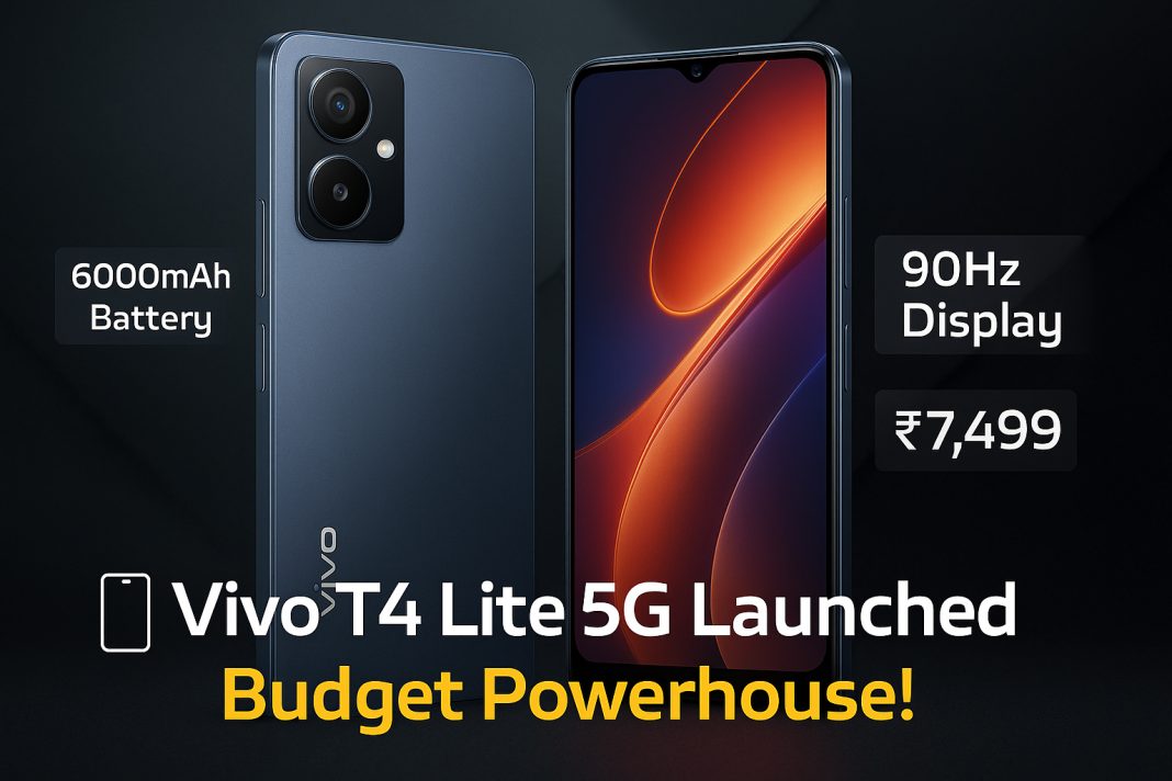 Vivo has introduced the budget-friendly T4 Lite 5G in India, offering a 6.4-inch 90Hz display, 6000mAh battery, and Dimensity 6300 processor starting at ₹7,499.